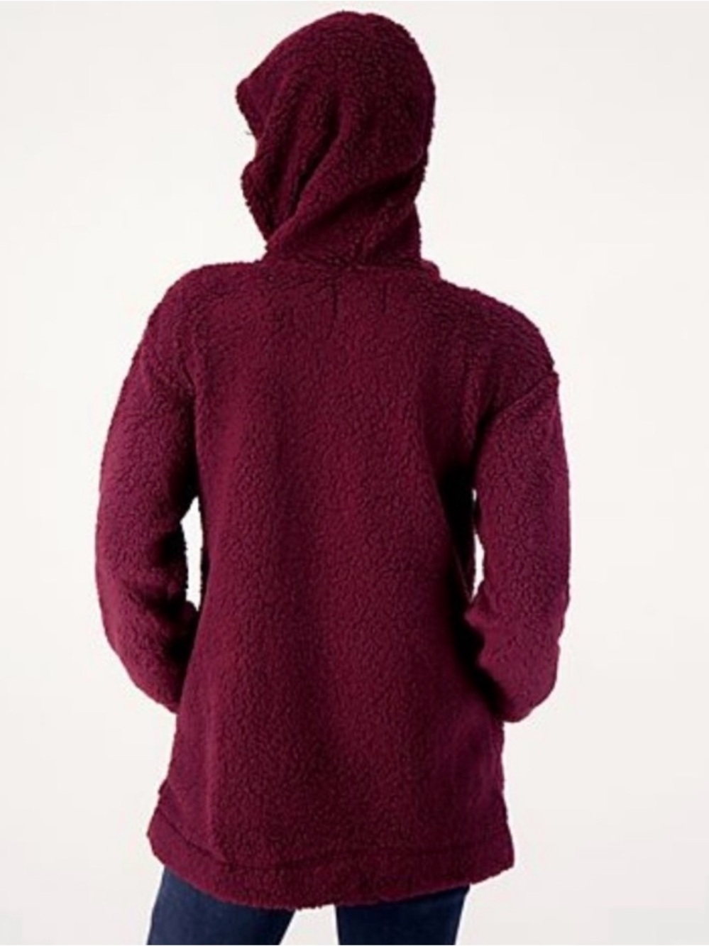 EUC Koolaburra Ugg XL Purple/Maroon Sherpa 1/4 1/4 Zip Hooded Pullover Jacket - Picture 2 of 6